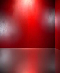 Leinwandbilder - a dark red wall with a reflective surface in the foreground, creating a sense of depth and space