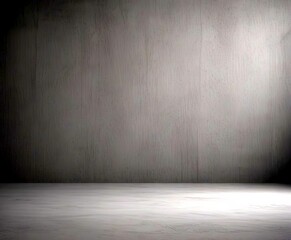 Poster - A dark gray concrete wall with a single vertical line running across it, creating a stark contrast against the flat, empty floor below