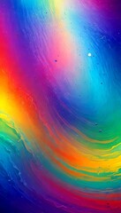 Poster - a vibrant abstract pattern with a gradient of colors, including blue, orange, yellow, and pink, creating a mesmerizing visual effect
