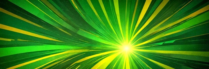 Aufkleber - a vibrant abstract background with a radiant yellow and green color scheme, radiating lines and a central bright light source