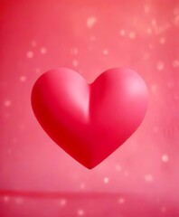 Aufkleber - A pink heart-shaped balloon floats against a pink background with white polka dots