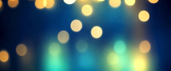 Aufkleber - a blurred background with a pattern of colorful, circular lights in various shades of yellow, orange, and blue, creating a festive and vibrant atmosphere