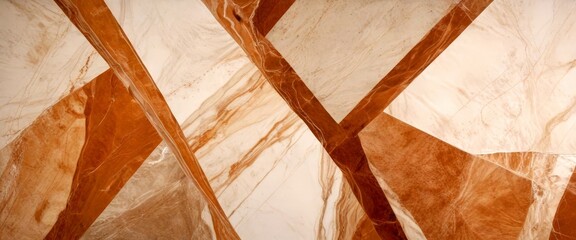 Poster - a close-up view marble surface with a geometric pattern of intersecting lines and curves, creating a visually striking and abstract design