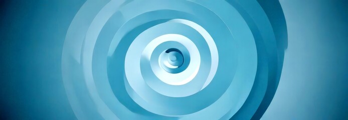 Poster - A spiral pattern of concentric circles in varying shades of blue, creating a mesmerizing visual effect