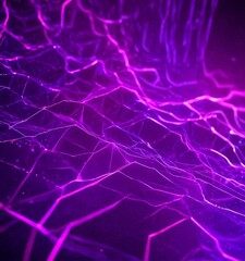 Aufkleber - a digital illustration featuring a complex network of intersecting lines and curves in shades of purple and pink, creating a sense of depth and movement