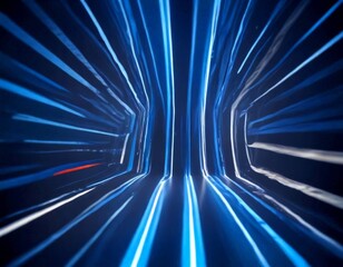 Aufkleber - a futuristic, abstract scene with a series of vertical lines and a red line, creating a sense of depth and movement