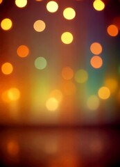 Poster - a blurred background with a gradient of warm colors, creating a bokeh effect The colors range from yellow to orange, with some appearing more vibrant than others, and the