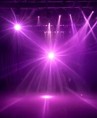 Aufkleber - a stage with purple lighting, featuring a large spotlight in the center and smaller spotlights radia