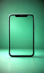 Poster - A smartphone with a black frame and a green screen is shown against a dark green background