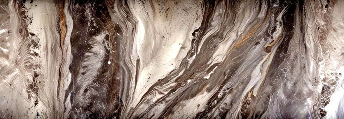 Poster - a close-up view marble surface with a swirling pattern of gray and white marble, creating a sense of movement and depth