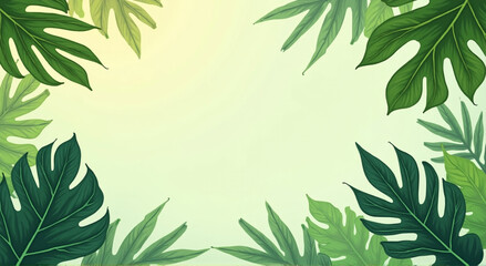 Wall Mural - green leaves background