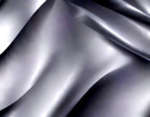 Poster - a close-up view silver-colored fabric or material, with a smooth, flowing texture that resembles the movement of waves or a river