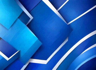 Fototapete - a geometric pattern composed of overlapping blue and white rectangles, creating a visually striking abstract design