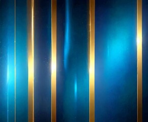 Leinwandbilder - a striking abstract pattern of vertical gold lines against a deep blue background The gold lines are arranged in a staggered pattern, creating a sense of depth and movement