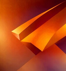 Aufkleber - a striking abstract composition of overlapping geometric shapes in shades of orange and red, creating a dynamic and visually captivating scene
