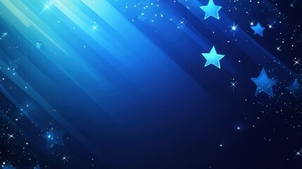 Sticker - abstract blue background with stars and diagonal lines.