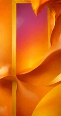 Poster - a vibrant abstract composition with a gradient of orange and pink hues, creating a dynamic and visually striking effect The central focus is a large, curved shape that appears