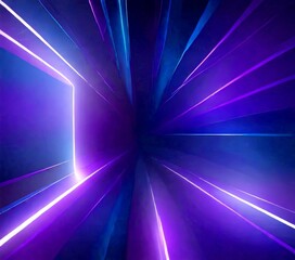 Poster - a vibrant abstract background with a central white rectangle and radiating purple and blue lines extending outwards, creating a sense of depth and movement