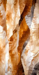 Poster - an abstract representation natural rock formation, with a mix of warm and cool tones of brown, beige, and white, creating a sense of depth and texture