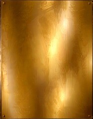 Poster - a close-up view textured, golden-colored metal surface, possibly brass or gold, with a reflective, shiny appearance