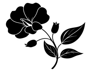 Wall Mural - sweet pea flower icon silhouette Transparent Background Clip art 