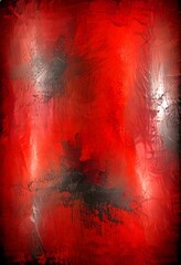 Poster - a dark red abstract background with a mix of black and white brushstrokes, creating a sense of depth and texture