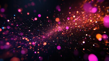 Poster - Vibrant abstract background featuring colorful particles and lights, creating a mesmerizing visual effect for dynamic projects.