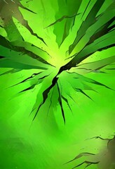 Poster - an abstract representation green, cracked surface with a sense of movement and energy