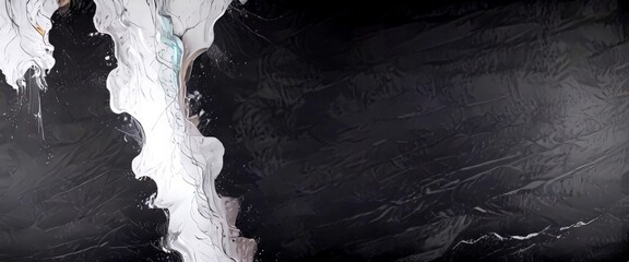 Poster - an abstract representation dark, textured surface with a vertical line of white paint or substance r