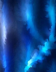 Poster - a digital art piece featuring a swirling pattern of blue and white hues, creating a sense of movement and depth