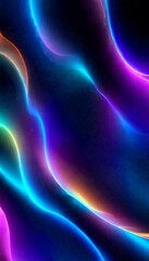 Fototapete - a vibrant abstract pattern of curved lines and swirls in various shades of blue, purple, and orange, creating a dynamic and visually striking composition