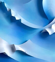 Poster - an abstract representation cloudy sky, with a gradient of blue and white colors The sky is composed of overlapping, curving shapes that resemble