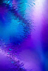 Aufkleber - a vibrant abstract composition of overlapping brushstrokes in shades of blue, purple, and black, creating a dynamic and textured visual effect