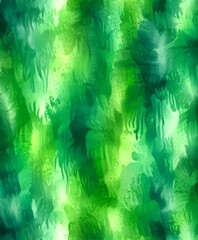 Aufkleber - a vibrant abstract pattern with a mix of green and blue hues, resembling a lush, tropical environment The pattern is composed of overlapping brushstrokes and splatters,