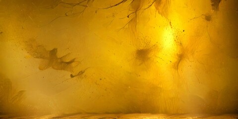 Fototapete - a dense, intricate web of spider silk, with the silk strands appearing to be in various shades of yellow and brown, creating a striking and visually captivating scene