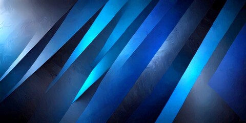 Poster - a dark blue abstract background with diagonal lines of varying shades of blue, creating a sense of depth and movement