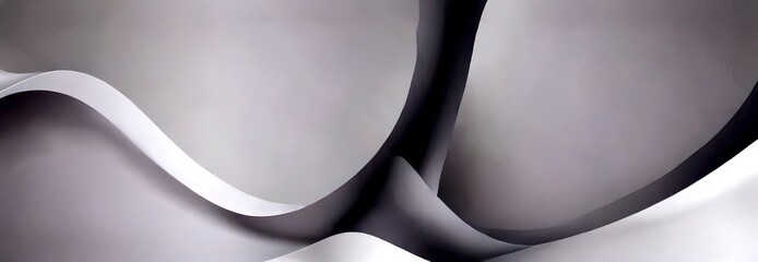 Aufkleber - Abstract featuring curved lines and shapes in shades of gray and white, creating a sense of movement and dynamism