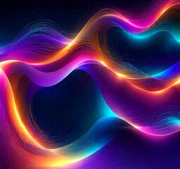 Fototapete - a vibrant abstract composition of multicolored lines and curves, creating a dynamic and visually striking effect