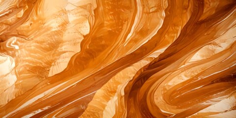 Poster - a close-up view textured surface with a swirling pattern of brown and beige hues, resembling the natural patterns found in sand dunes or rock formations