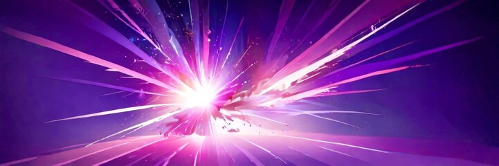 Poster - a vibrant explosion of light and color, with a radiant burst of light at the center and radiating outwards in a dynamic and energetic composition