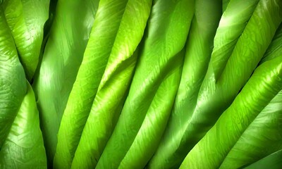 Fototapete - A close-up view dense cluster of vibrant green leaves, showcasing their intricate textures and patterns