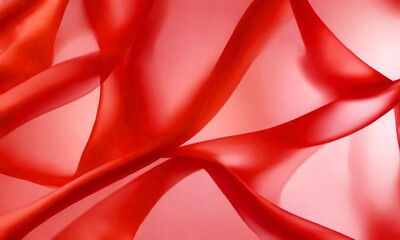 Poster - Abstract of flowing red fabric with a soft, blurred texture