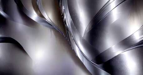 Fototapete - a close-up view metallic surface with a shiny, reflective texture The metallic surface exhibits a metallic sheen, with a subtle metallic sheen that adds depth and