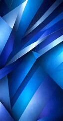 Poster - a complex abstract pattern composed of intersecting lines and shapes in shades of blue, creating a visually striking and dynamic composition