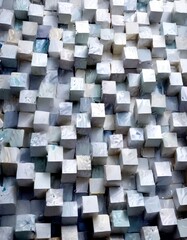 Aufkleber - a close-up view mosaic composed of numerous small white cubes arranged in a grid-like pattern