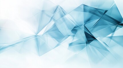 Abstract blue and white geometric background with overlapping lines.