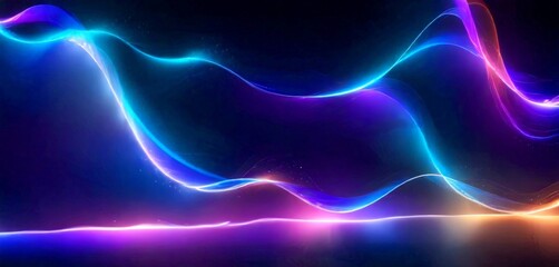 Poster - a vibrant abstract composition of multicolored lines and curves, creating a dynamic and visually striking effect