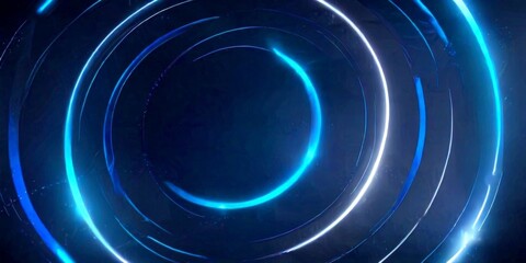 Leinwandbilder - a circular pattern of blue and white lights, creating a mesmerizing and futuristic visual effect