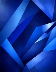 Poster - a complex arrangement of intersecting blue and white lines, creating a visually striking abstract pattern