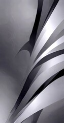 Aufkleber - a black and white abstract composition featuring curved lines and shapes, creating a sense of movement and dynamism